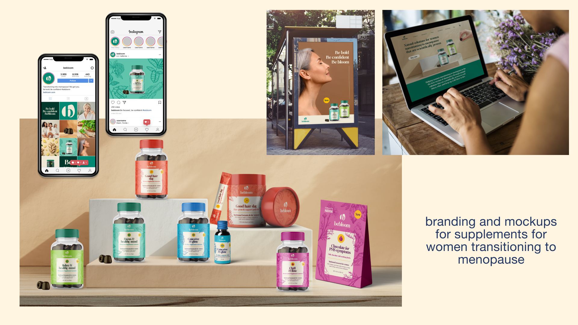 Bebloom — branding and webshop for women's supplements
