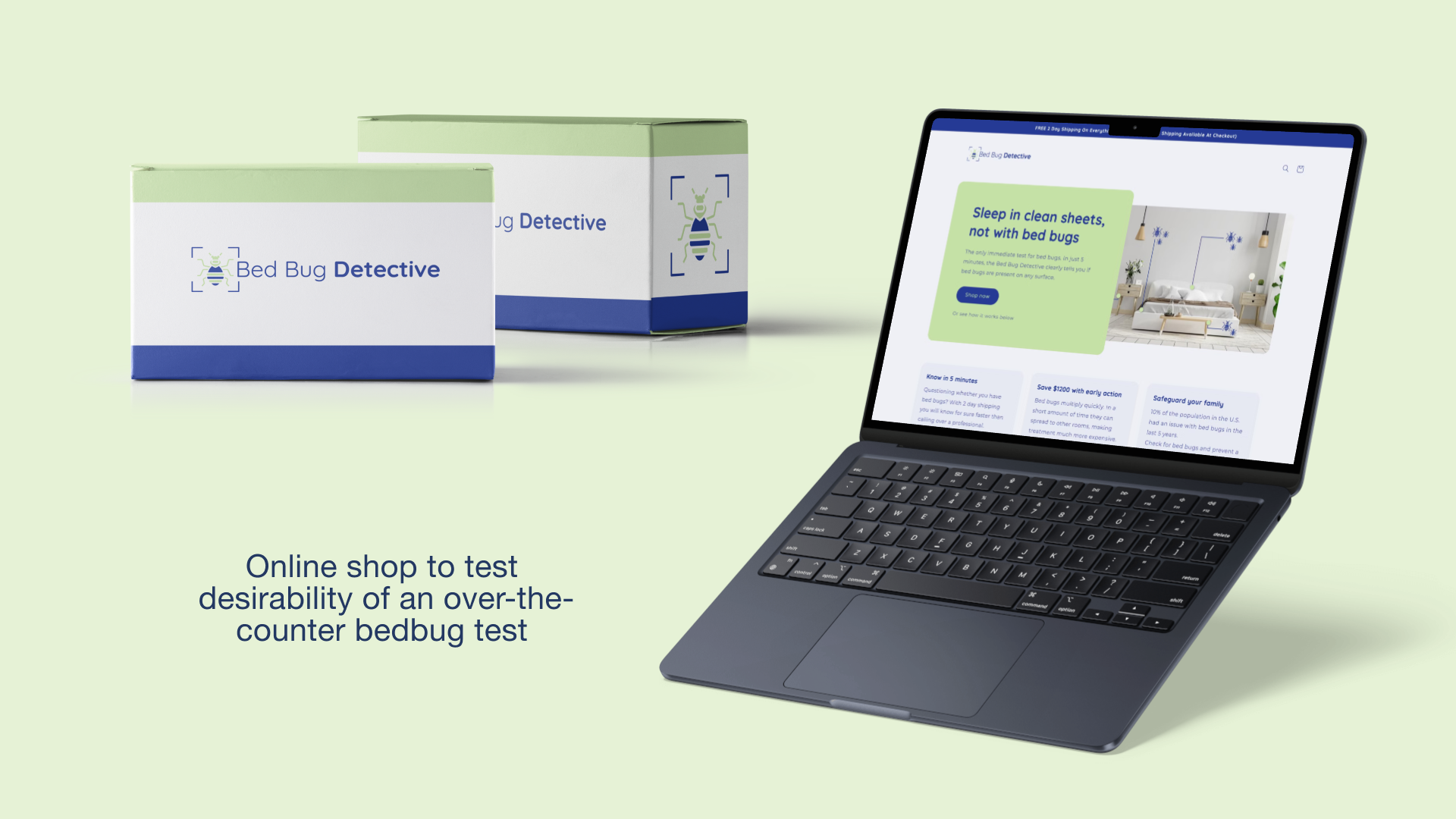 Bed Bug Detective webshop and packaging