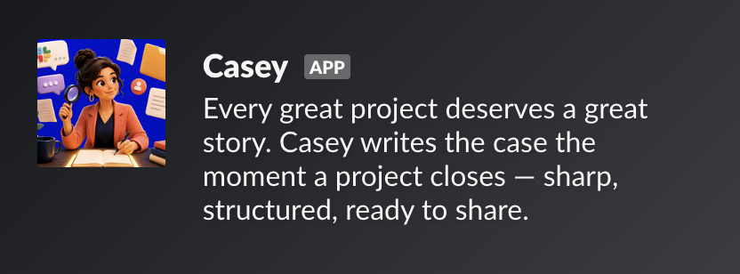 Casey — Slack app profile